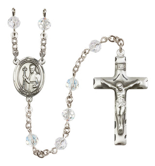 Sterling Silver 6mm Austrian Crystal Saint Regis Rosary in Crystal