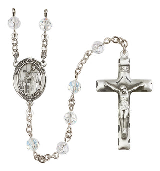 Sterling Silver 6mm Austrian Crystal Saint Jacob of Nisibis Rosary in Crystal