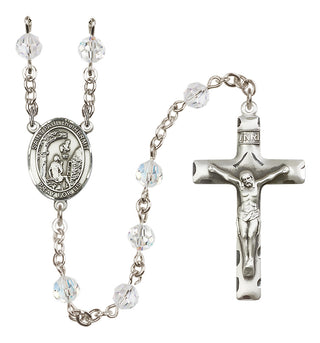 Sterling Silver 6mm Austrian Crystal Saint Paul the Hermit Rosary in Crystal