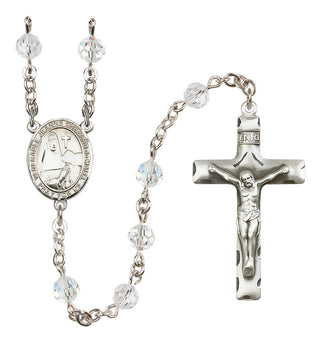 Sterling Silver 6mm Austrian Crystal Saint Jeanne Chezard de Matel Rosary in Crystal