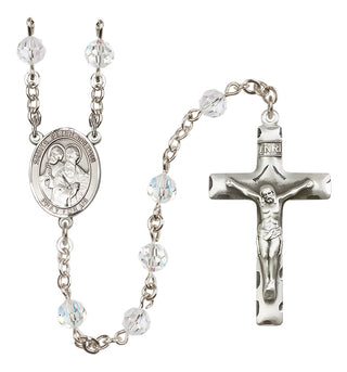 Sterling Silver 6mm Austrian Crystal Saints Peter & Paul Rosary in Crystal