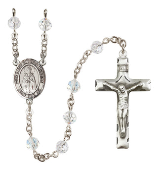 Sterling Silver 6mm Our Lady of Rosa Mystica  Engraved Catholic Rosaries