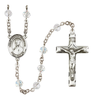 Sterling Silver 6mm Austrian Crystal Saint Andre Bessette Rosary in Crystal