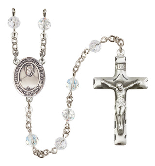 Sterling Silver 6mm Austrian Crystal Blessed Emilie Tavernier Gamelin Rosary in Crystal