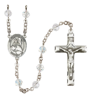 Sterling Silver 6mm Guardian Angel Protector  Engraved Catholic Rosaries