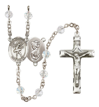 Sterling Silver 6mm Saint Christopher/Dance Rosary