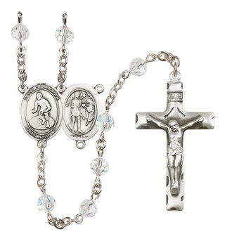 Sterling Silver 6mm Saint Sebastian/Wrestling Rosary