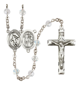 Sterling Silver 6mm Saint Sebastian /Track&Field-Women Rosary