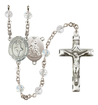 Sterling Silver 6mm Austrian Crystal Guardian Angel/Dance Rosary in Crystal