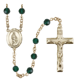14kt Gold Filled 6mm Saint Anne  Engraved Catholic Rosaries