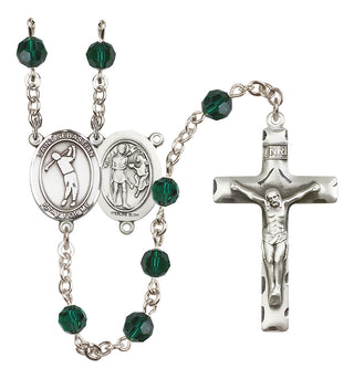Sterling Silver 6mm Saint Sebastian/Golf Rosary