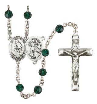 Sterling Silver 6mm Saint Sebastian/Wrestling Rosary