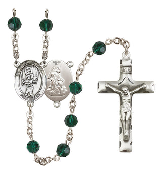 Sterling Silver 6mm Guardian Angel/Baseball Rosary