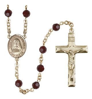 14 Karat Gold-Filled 6mm Austrian Crystal Saint Pauline Visintainer Rosary in Garnet