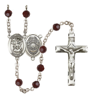 Sterling Silver 6mm Saint Michael the Archangel/Policeman Rosary