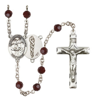 Sterling Silver 6mm Saints Cosmas & Damian / Doctors Rosary