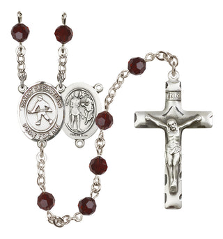 Sterling Silver 6mm Saint Sebastian/Field Hockey Rosary