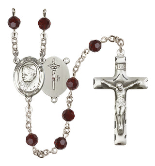 Sterling Silver 6mm Austrian Crystal Pope Emeritace Benedict XVI Rosary in Garnet