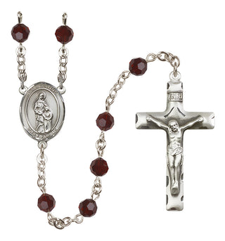 Sterling Silver 6mm Saint Anne  Engraved Catholic Rosaries