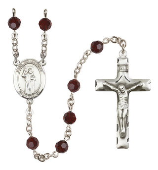 Sterling Silver 6mm Saint Columbkille  Engraved Catholic Rosaries
