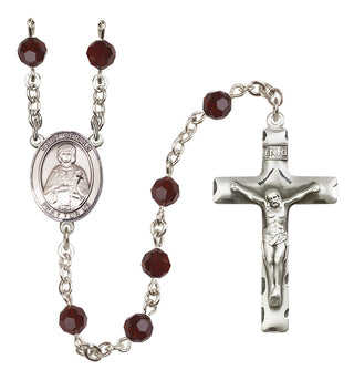 Sterling Silver 6mm Saint Gerald  Engraved Catholic Rosaries