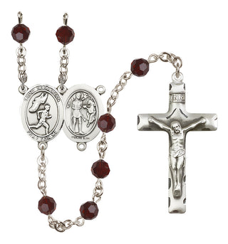 Sterling Silver 6mm Saint Sebastian /Track&Field-Men Rosary