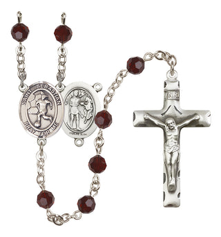 Sterling Silver 6mm Saint Sebastian/Soccer-Women Rosary