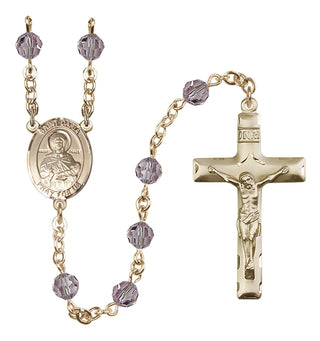 14 Karat Gold-Filled 6mm Austrian Crystal Saint Daria Rosary in Light Amethyst