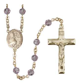 14 Karat Gold-Filled 6mm Austrian Crystal Saint Jeanne Chezard de Matel Rosary in Light Amethyst