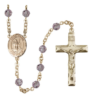 14 Karat Gold-Filled 6mm Austrian Crystal Saint Maron Rosary in Light Amethyst
