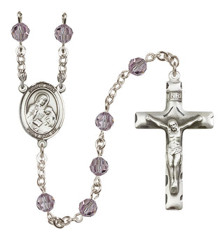 Sterling Silver 6mm Saint Ann  Engraved Catholic Rosaries
