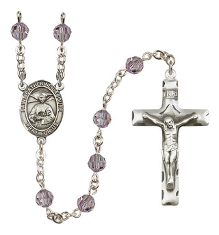 Sterling Silver 6mm Saint Catherine Laboure  Engraved Catholic Rosaries