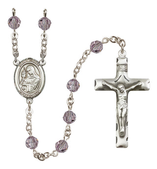 Sterling Silver 6mm Saint Clare of Assisi  Engraved Catholic Rosaries