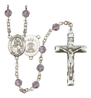 Sterling Silver 6mm Saint Joan of Arc / Air Force Rosary