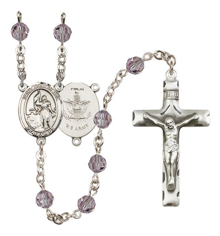 Sterling Silver 6mm Saint Joan of Arc / Army Rosary