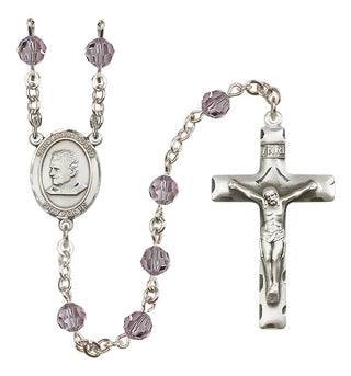 Sterling Silver 6mm Saint John Bosco  Engraved Catholic Rosaries