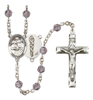 Sterling Silver 6mm Saints Cosmas & Damian / Doctors Rosary