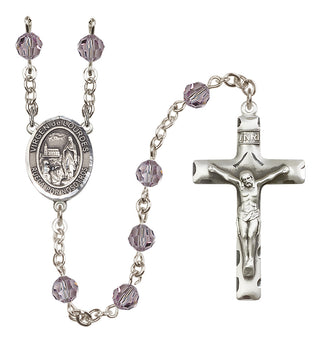 Sterling Silver 6mm Virgen de Lourdes  Engraved Catholic Rosaries