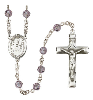 Sterling Silver 6mm Saint Kieran  Engraved Catholic Rosaries