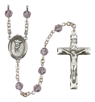 Sterling Silver 6mm Austrian Crystal Saint Philip Neri Rosary in Light Amethyst