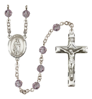 Sterling Silver 6mm Saint Nathanael  Engraved Catholic Rosaries