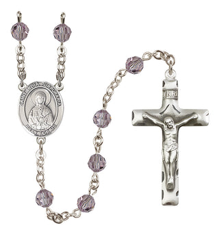 Sterling Silver 6mm Austrian Crystal Saint Lydia Purpuraria Rosary in Light Amethyst