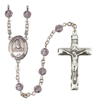 Sterling Silver 6mm Saint Fabian  Engraved Catholic Rosaries