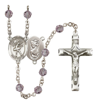 Sterling Silver 6mm Saint Christopher/Dance Rosary