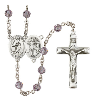Sterling Silver 6mm Saint Sebastian /Track&Field-Men Rosary