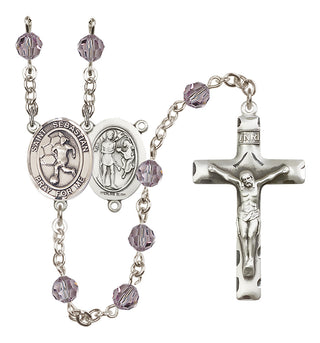 Sterling Silver 6mm Saint Sebastian/Soccer-Women Rosary