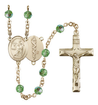 14kt Gold Filled 6mm Saint Luke the Apostle / Doctor Rosary