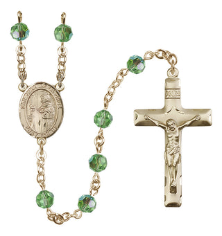 14 Karat Gold-Filled 6mm Austrian Crystal San Juan de la Cruz Rosary in Peridot