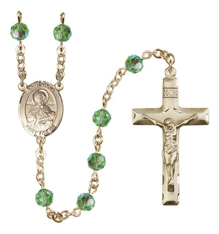14 Karat Gold-Filled 6mm Austrian Crystal Saint Daria Rosary in Peridot