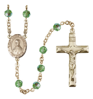 14 Karat Gold-Filled 6mm Austrian Crystal Saint Andre Bessette Rosary in Peridot
